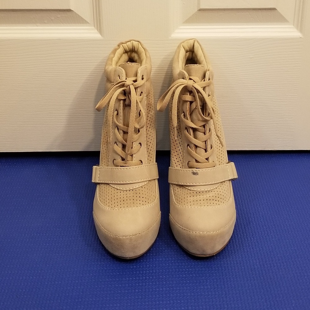 ASOS Taupe Faux Suede Combat Bootie